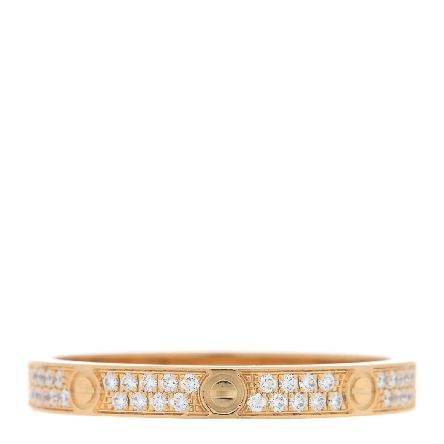 Cartier 18K Yellow Gold Diamond 2.6mm LOVE Paved Band Ring 53 6.5 1 of 5