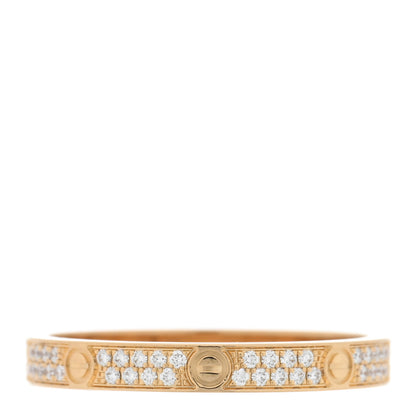 Cartier 18K Yellow Gold Diamond 2.6mm LOVE Paved Band Ring 53 6.5 1 of 5