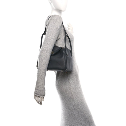 Hermes Taurillon Clemence Lindy 26 Black 2 of 11