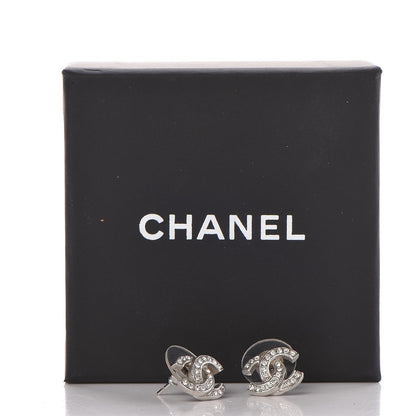Chanel Crystal Mini CC Earrings Silver 6 of 6