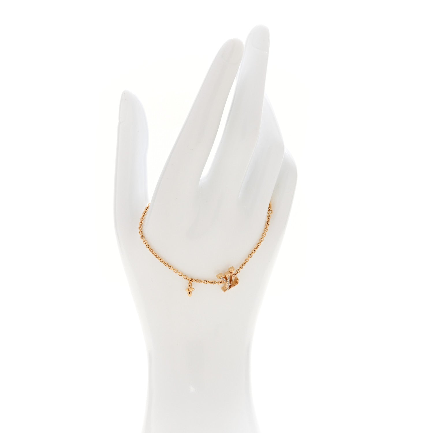 Louis Vuitton Metal Crystal LV Iconic Bracelet Gold 2 of 6