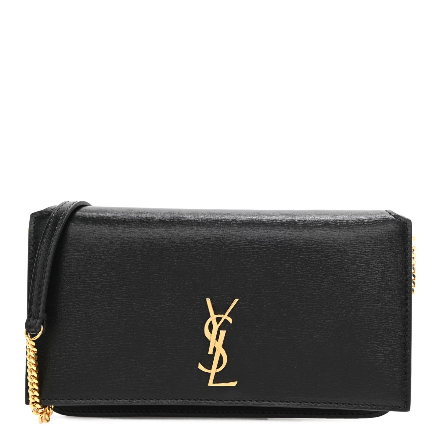 Smooth Calfskin Monogram Phone Holder Crossbody Black