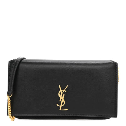 Saint Laurent Smooth Calfskin Monogram Phone Holder Crossbody Black 2 of 16