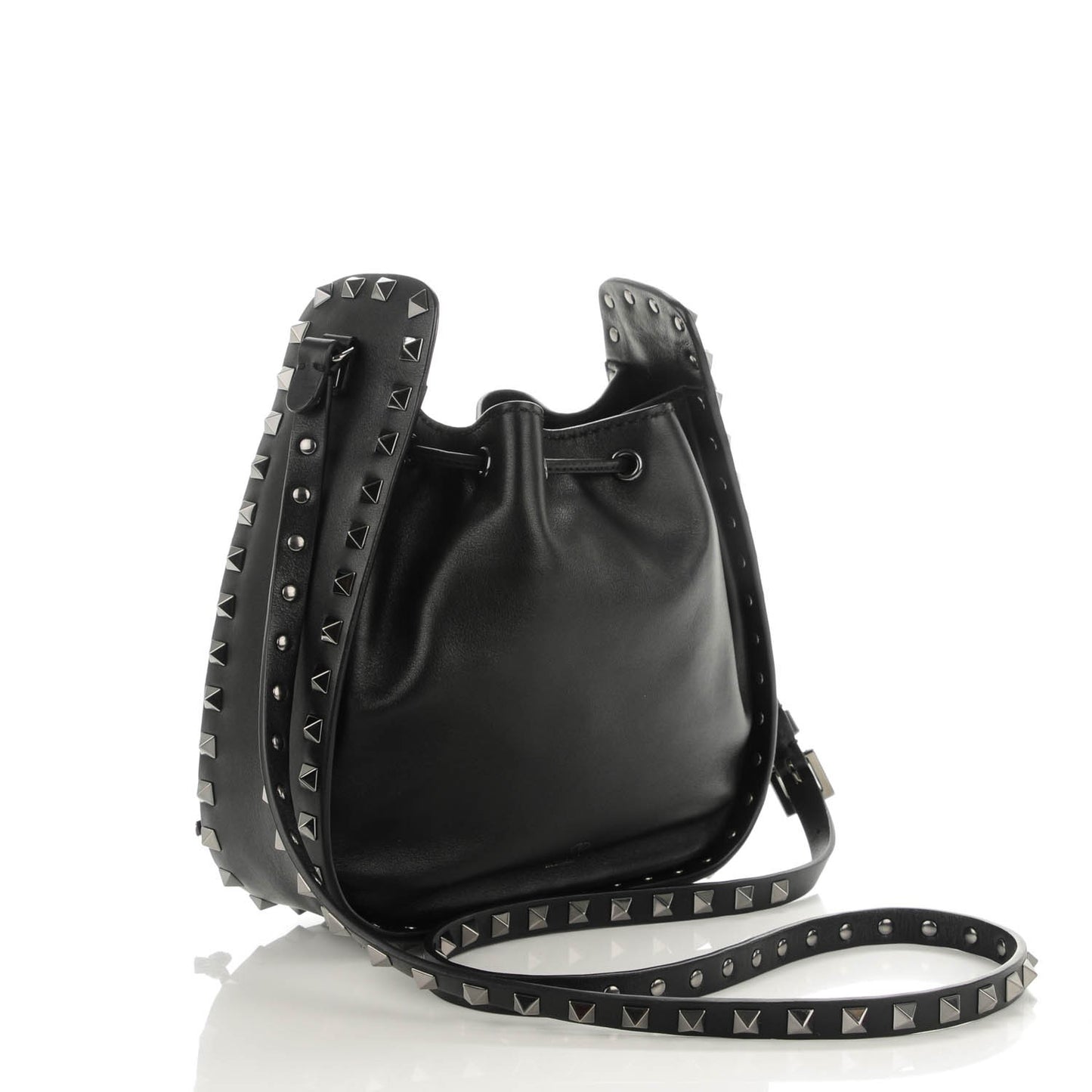 Vitello Rockstud Bucket Bag Black