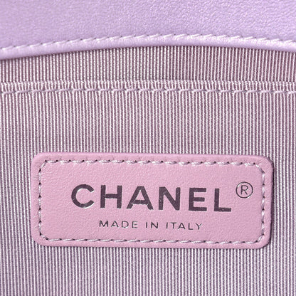Chanel Metallic Lambskin Chevron Quilted Medium Boy Flap Purple 7 of 9