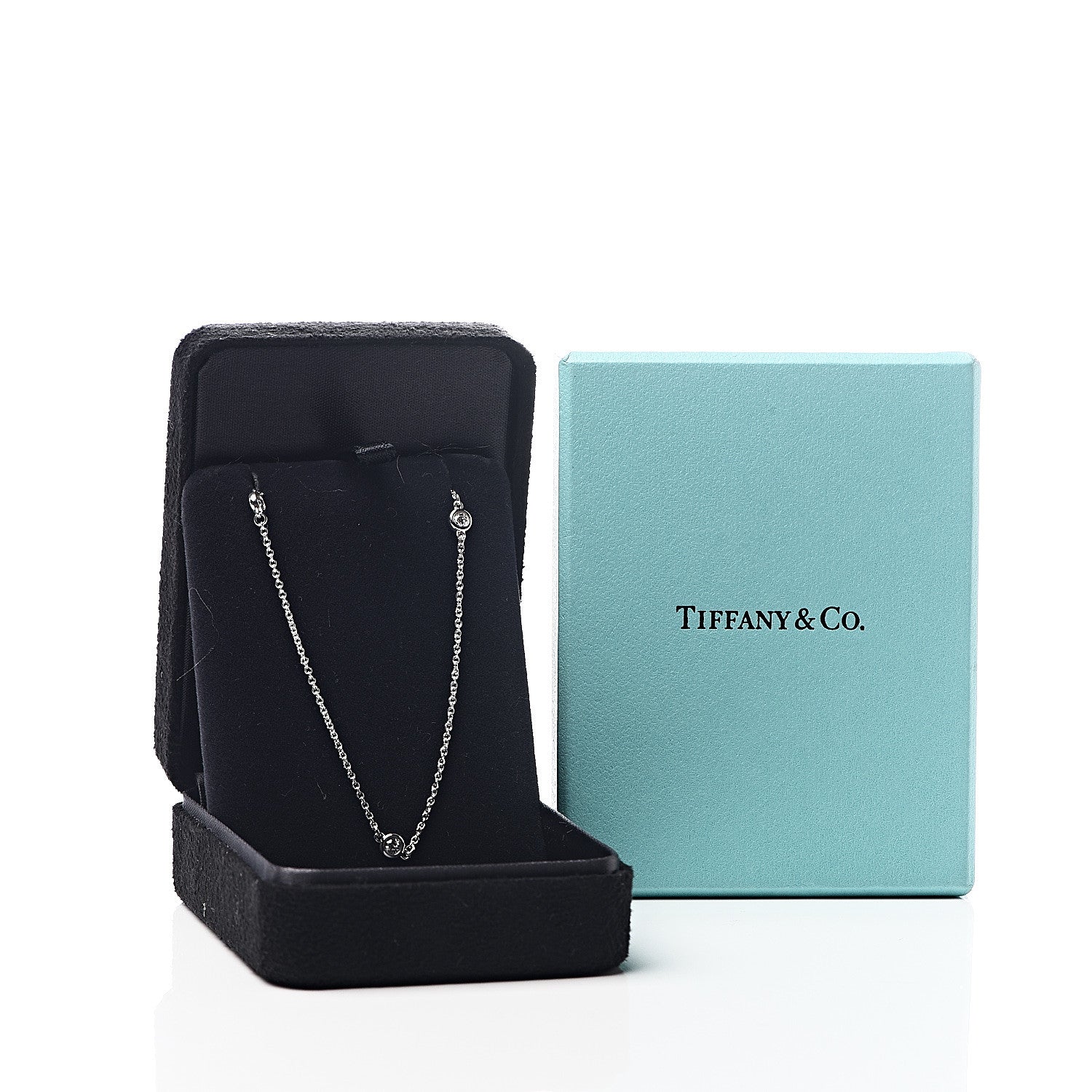 Tiffany Sterling Silver Diamond .25ctw Elsa Peretti Diamonds by the Yard Five Station Necklace 6 of 6