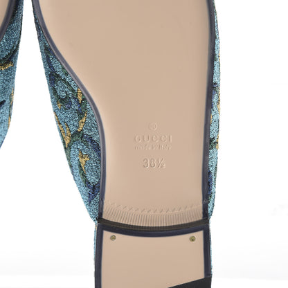 Gucci Iridescent Brocade Womens Princetown Slippers 38.5 Azure Multicolor Oro 6 of 10