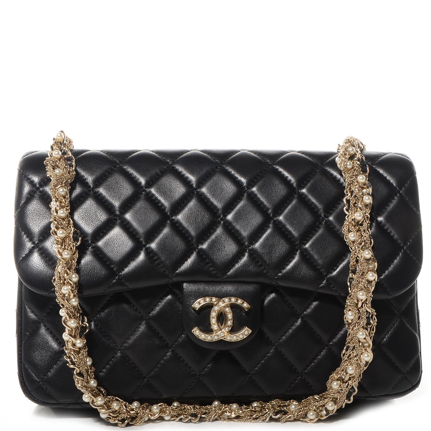 Chanel Lambskin Medium Westminster Pearl Flap Black 1 of 8