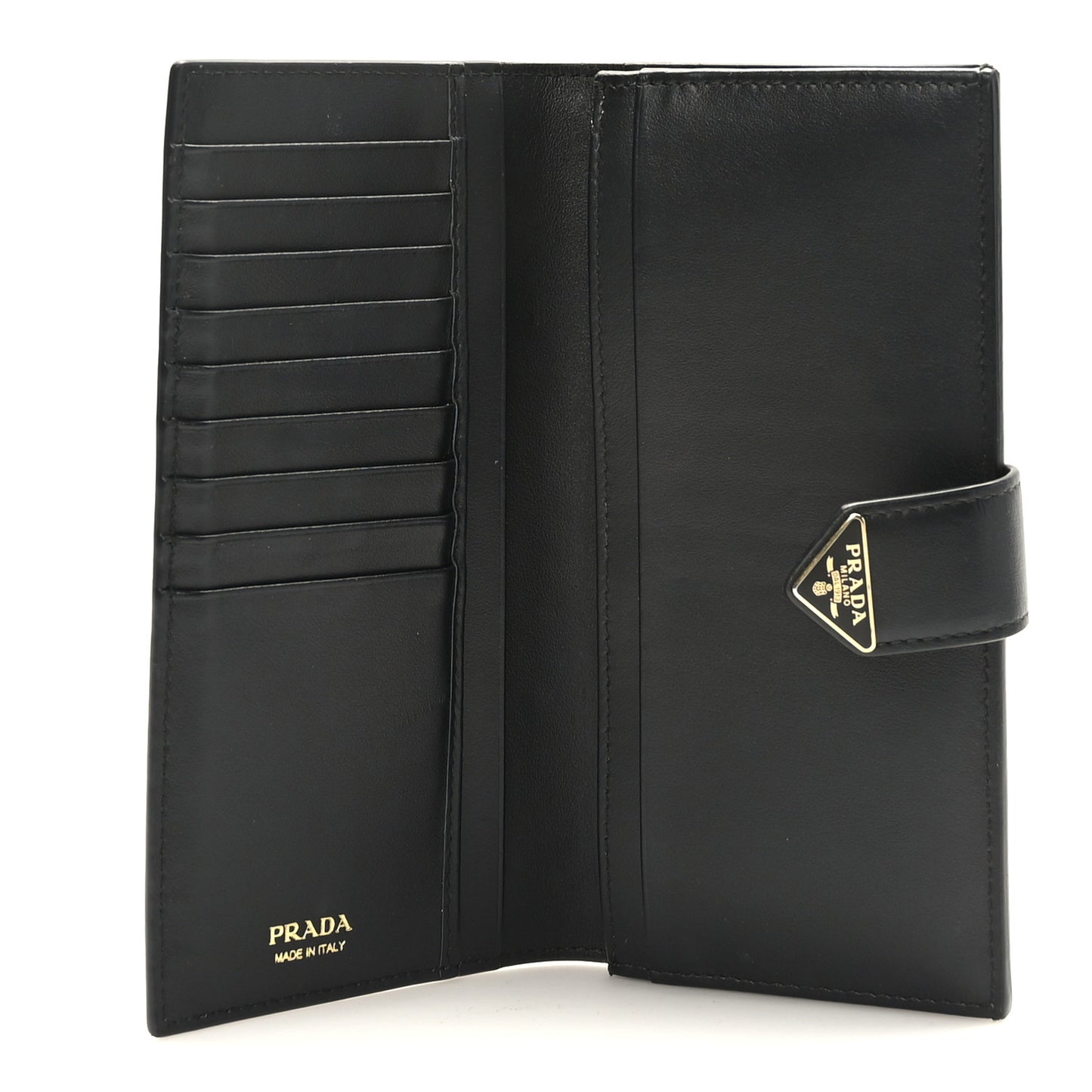 Saffiano Triangle Large Wallet Black