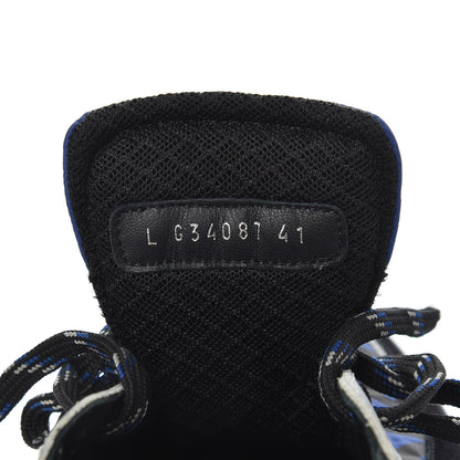 Chanel Nylon Calfskin Suede Mens CC Sneakers 41 Grey Blue 8 of 10