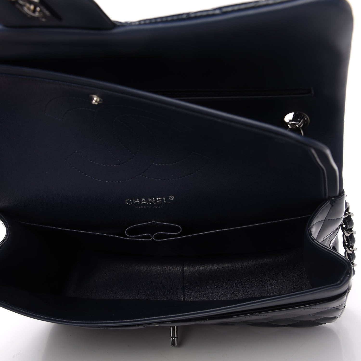 Chanel Patent Quilted Jumbo Double Flap Navy 5 of 10