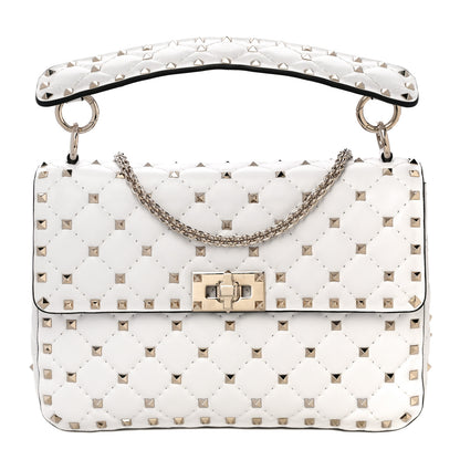 Valentino Garavani Lambskin Medium Rockstud Spike Shoulder Bag White 1 of 9