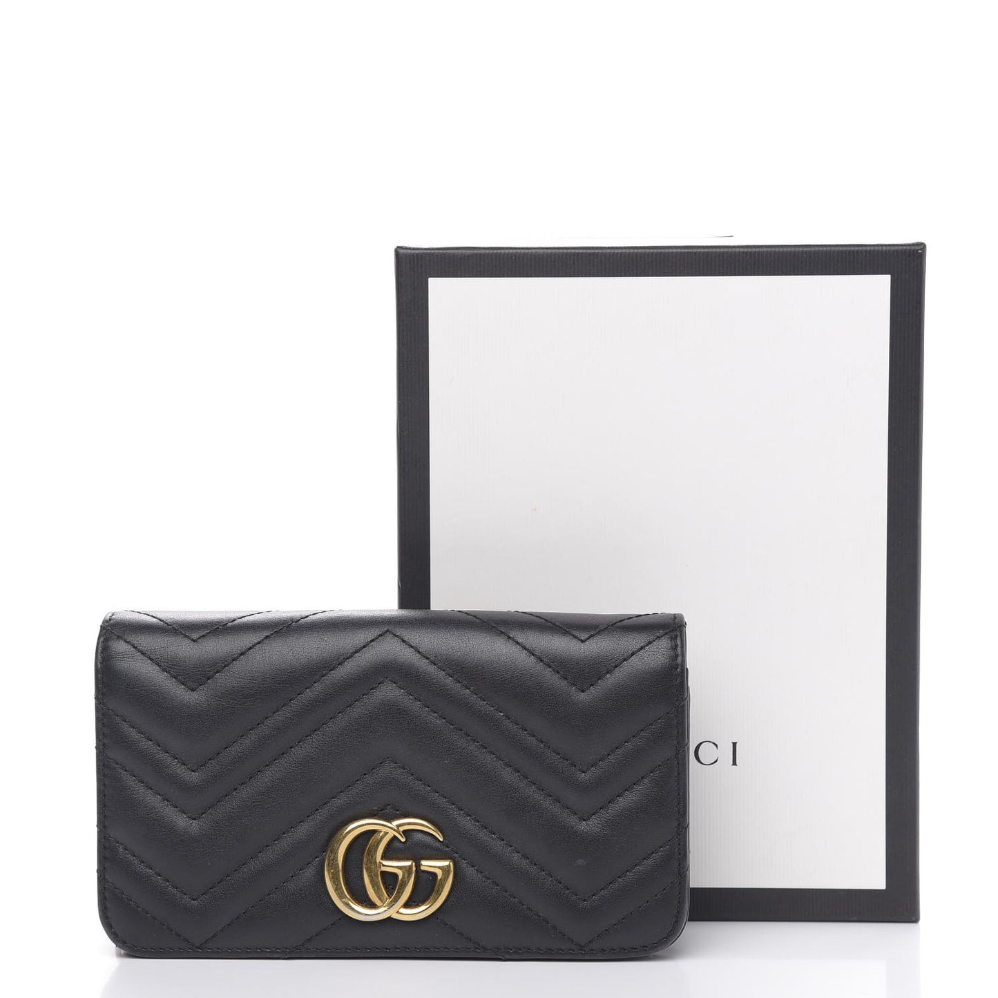 Calfskin Matelasse GG Marmont Mini Bag Black