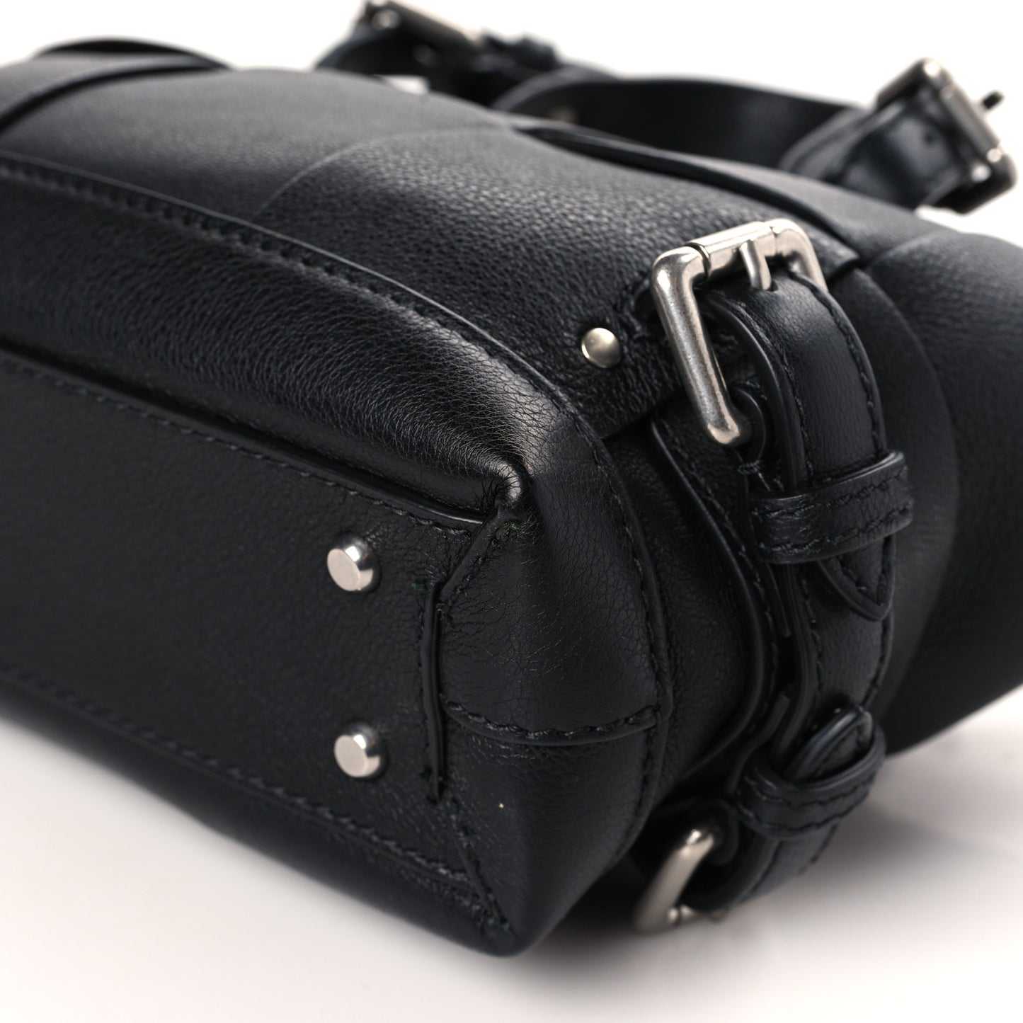 Grained Calfskin Arco Tool Tote Black