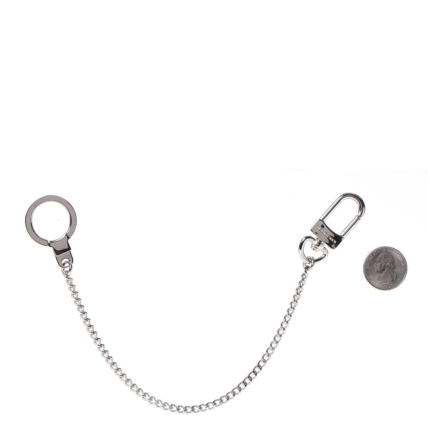 Louis Vuitton Pochette Extender Key Ring Chain Silver 2 of 4