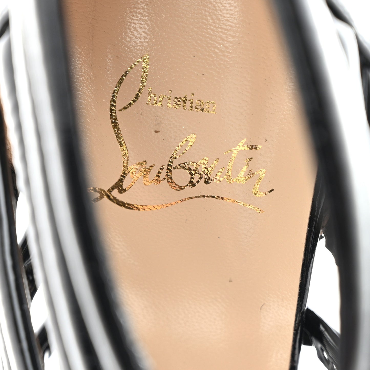 Patent Calfskin Macala 100 Cage Sandals 36.5 Black