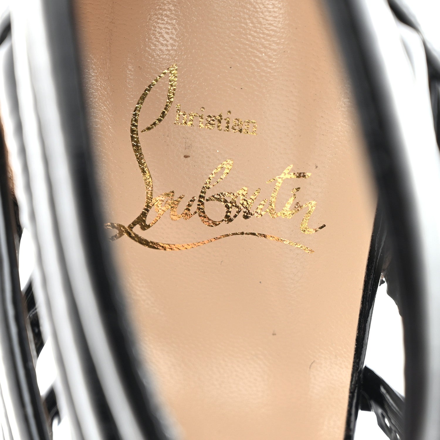 Christian Louboutin Patent Calfskin Macala 100 Cage Sandals 36.5 Black 7 of 10