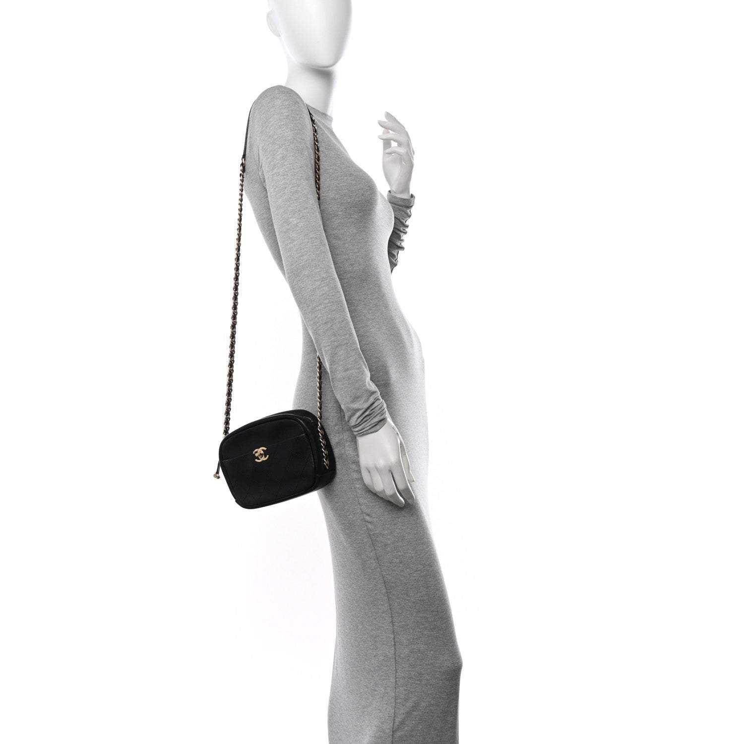 Chanel Goatskin Quilted Small Casual Trip Camera Case Black 2 of 12