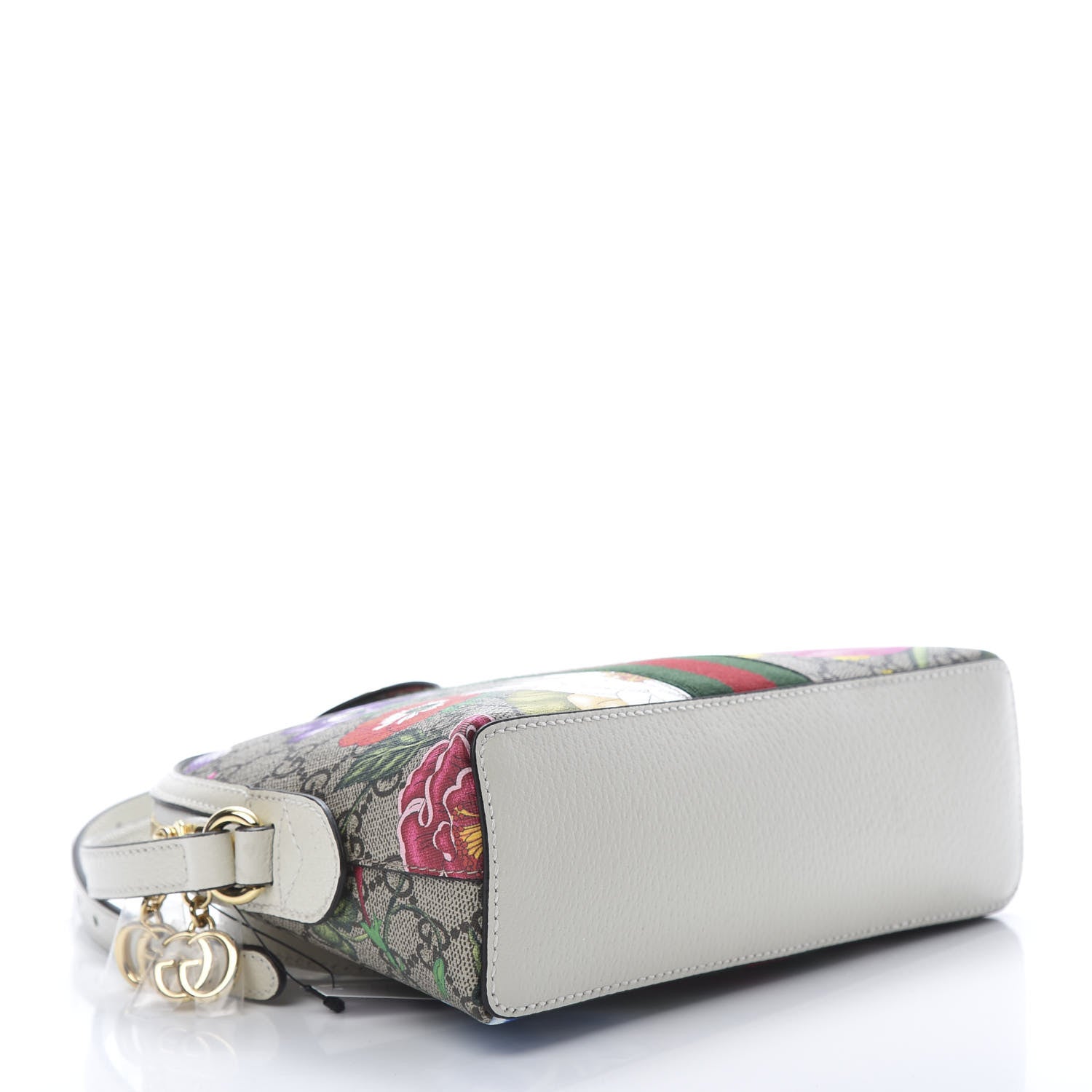 Gucci GG Supreme Monogram Flora Web GG Small Ophidia Dome Shoulder Bag White 4 of 11