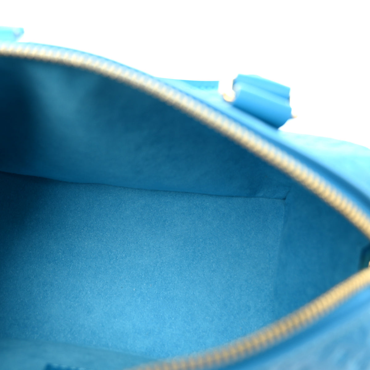 Louis Vuitton Calfskin Nanogram Embossed Speedy Bandouliere 20 Blue 5 of 12