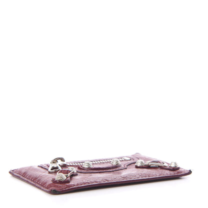 Balenciaga Agneau Giant 12 Silver Hardware Card Case Cassis 3 of 10