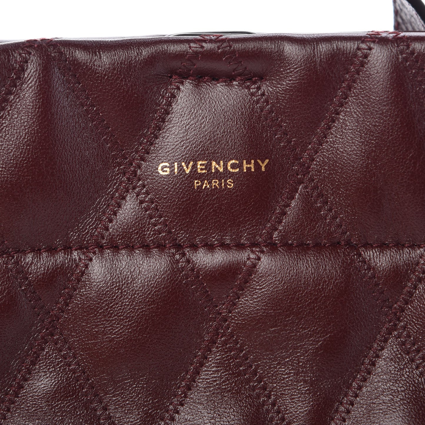 Lambskin Quilted Mini GV Bucket Bag Aubergine