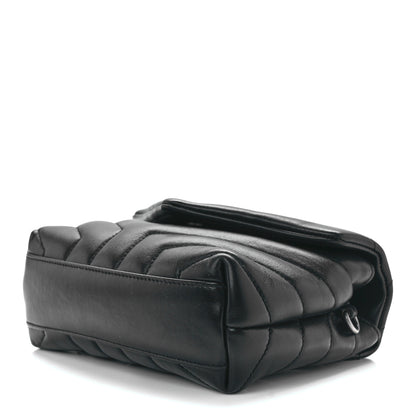 Saint Laurent Calfskin Y Quilted Monogram Toy Loulou Crossbody Bag Black 10 of 12