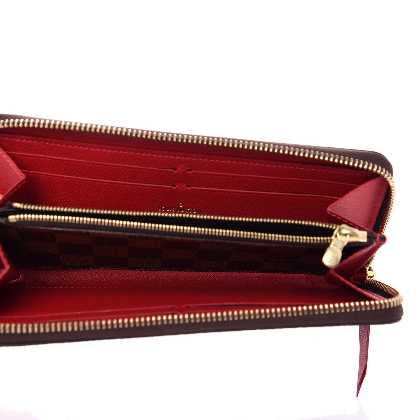Damier Ebene Clemence Wallet Cherry