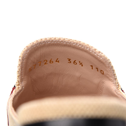 Gucci Canvas Vintage Charlotte Web Princetown Slippers 36.5 Sand Cuir 7 of 9