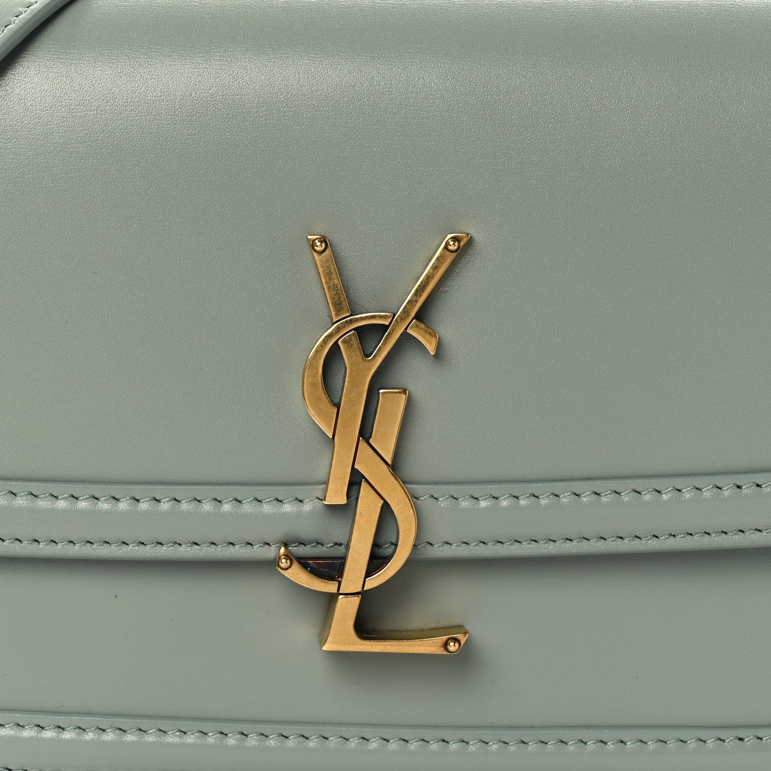 Saint Laurent Smooth Calfskin Small Solferino Satchel Acqua 7 of 11