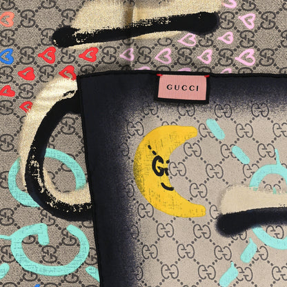Gucci Silk Twill GG Monogram Life is Gucci Square Scarf Multicolor 2 of 3