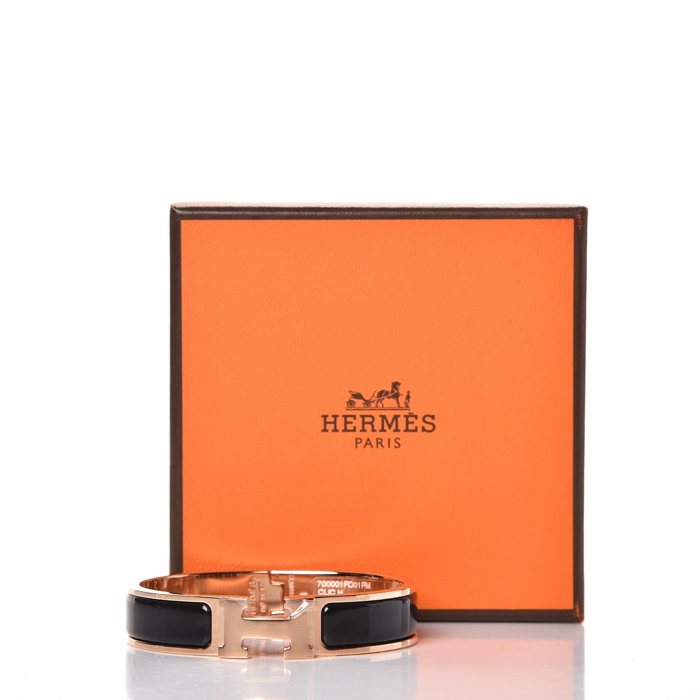 Enamel Narrow Clic Clac H Bracelet PM Black