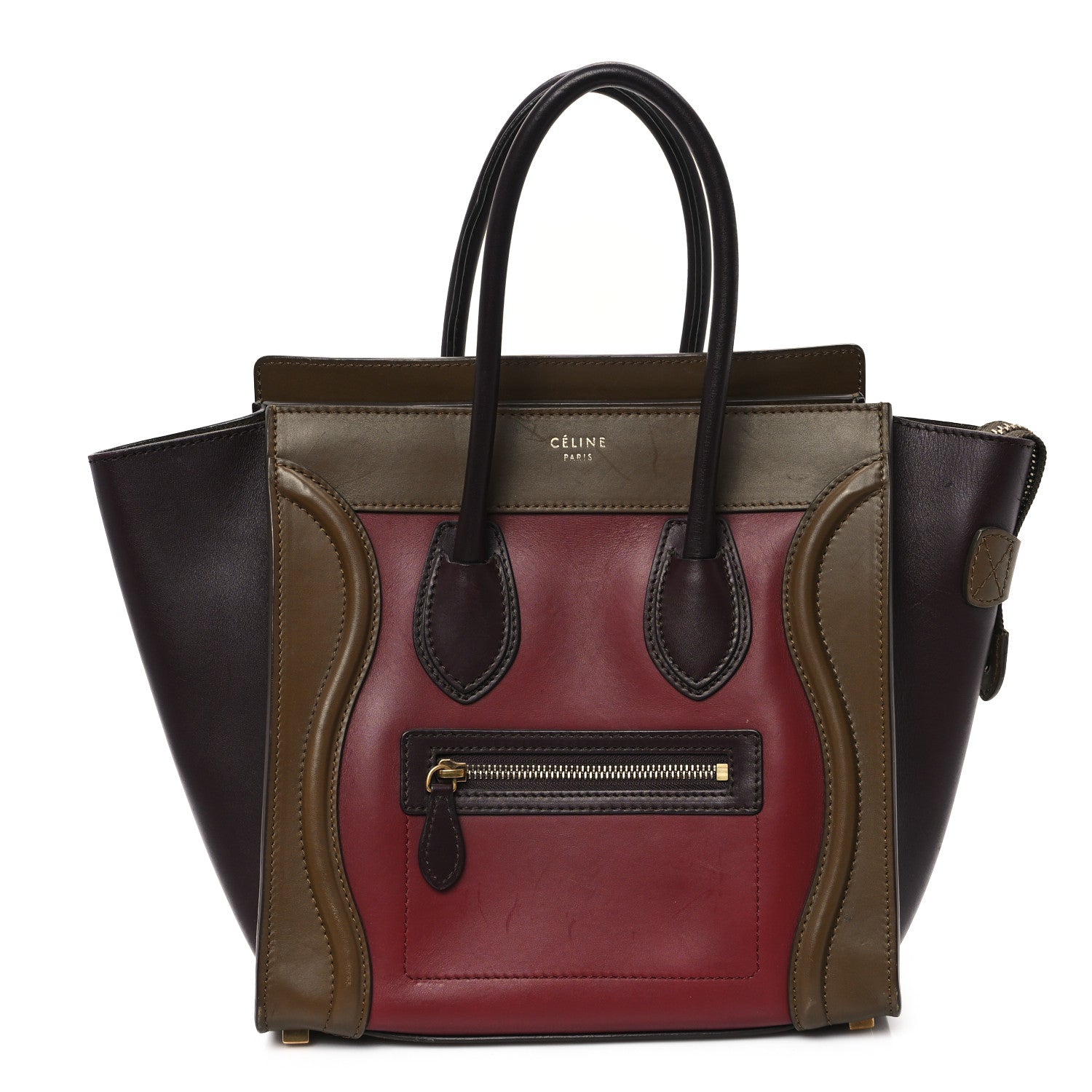 Celine Satin Smooth Calfskin Micro Tri-Color Luggage Rust 1 of 11