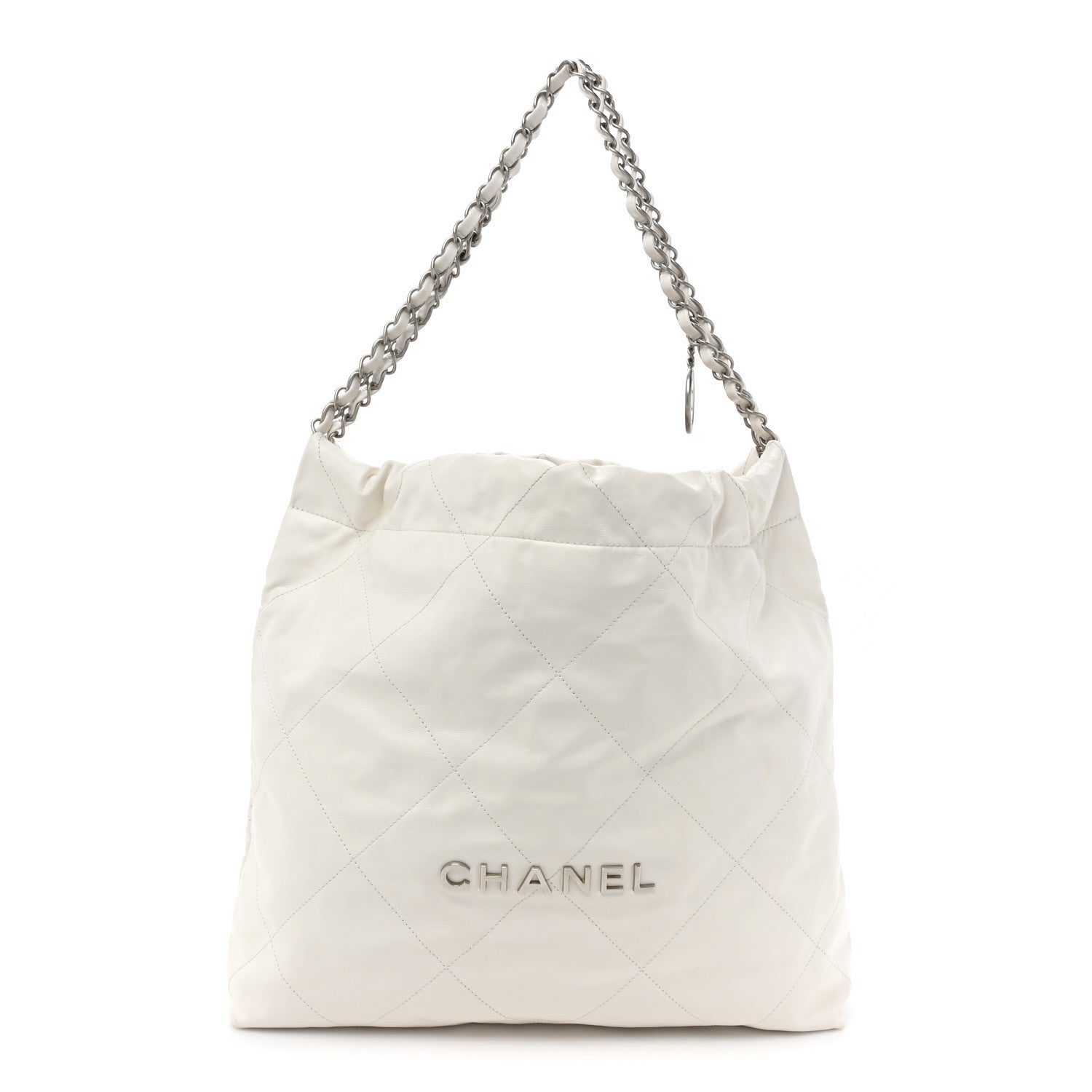 Chanel Shiny Calfskin Quilted Small Chanel 22 White 3 of 13