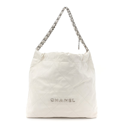 Chanel Shiny Calfskin Quilted Small Chanel 22 White 3 of 13