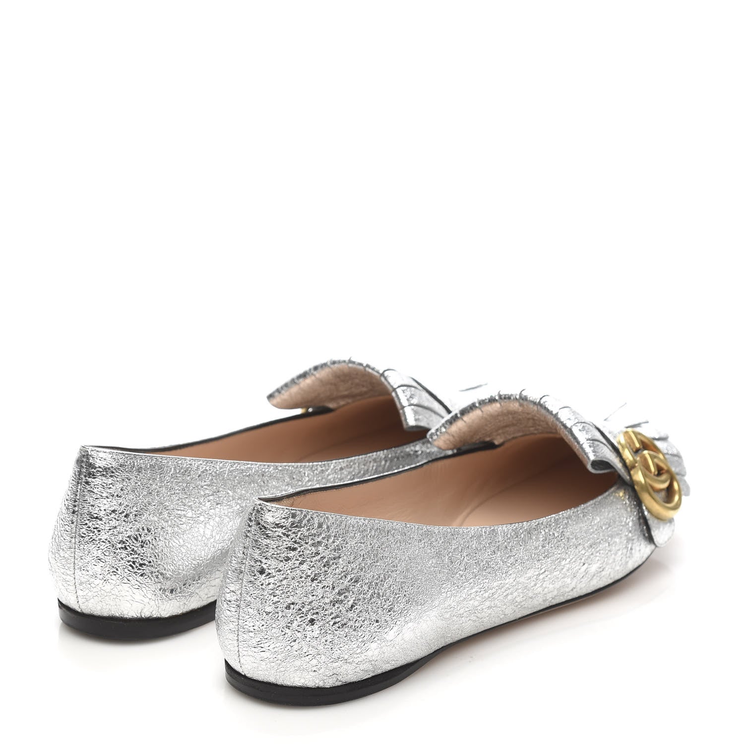 Gucci Galassia GG Marmont Fringe Flats 39 Argento 4 of 9