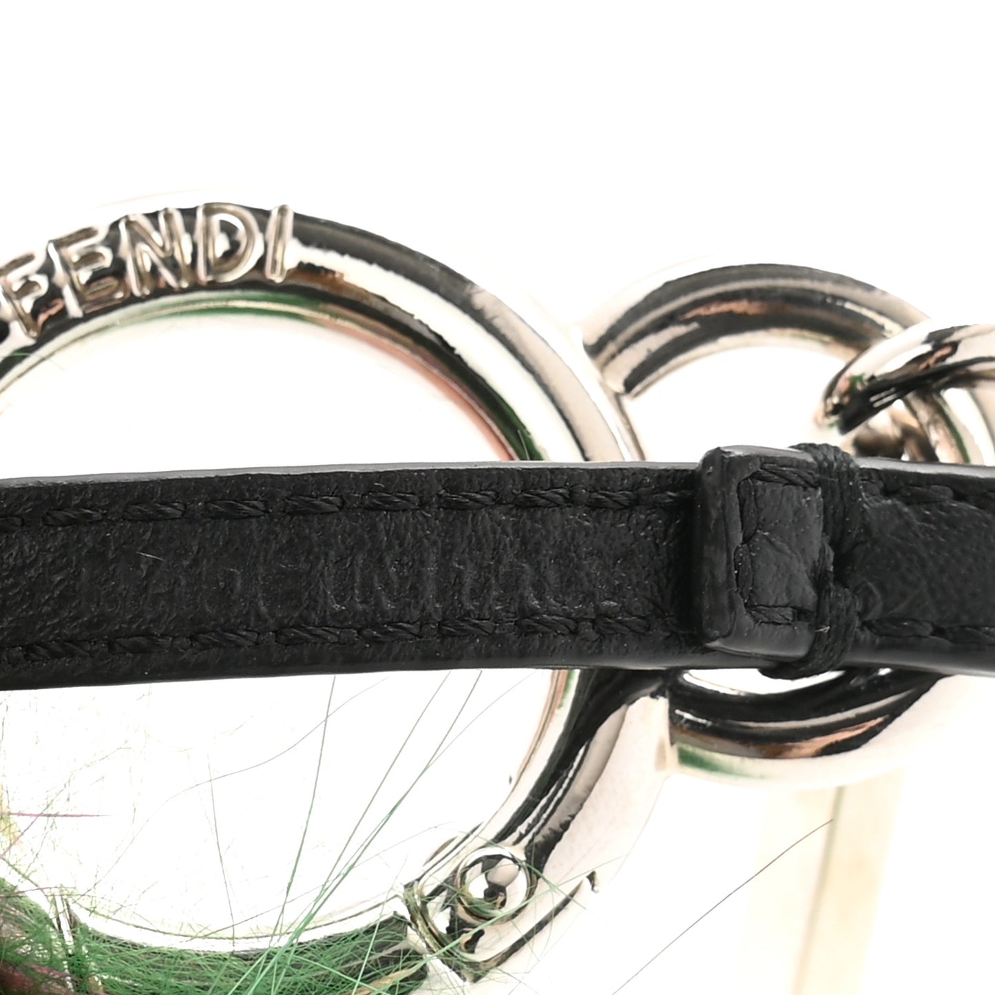 Fox Mink Rabbit Fur Vitello Dolce Minty Mini Monster Bag Bug Charm Jade Multicolor