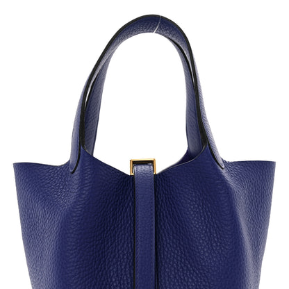 Hermes Taurillon Clemence Picotin Lock 18 PM Bleu Electrique 5 of 11