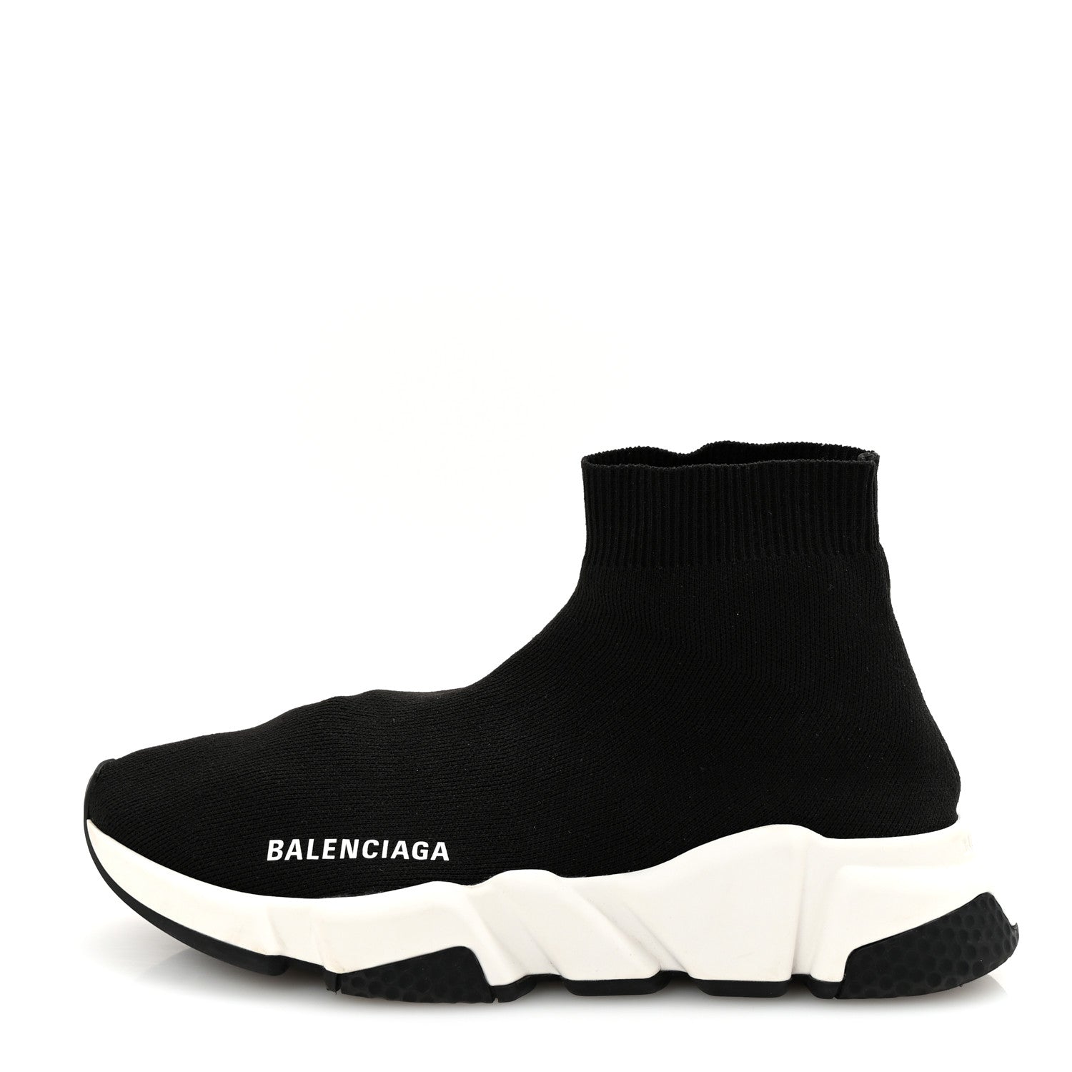 Balenciaga Neoprene Knit Womens Speed Sneakers 37 Black White 1 of 10