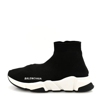 Balenciaga Neoprene Knit Womens Speed Sneakers 37 Black White 1 of 10