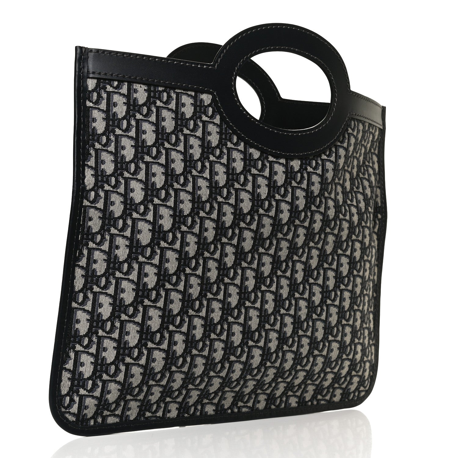 Christian Dior Oblique Fold Over Clutch Blue 3 of 14