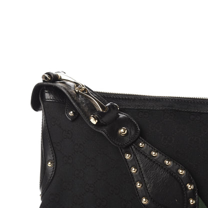 Gucci Monogram Web Studded Pelham Shoulder Bag Black 11 of 11