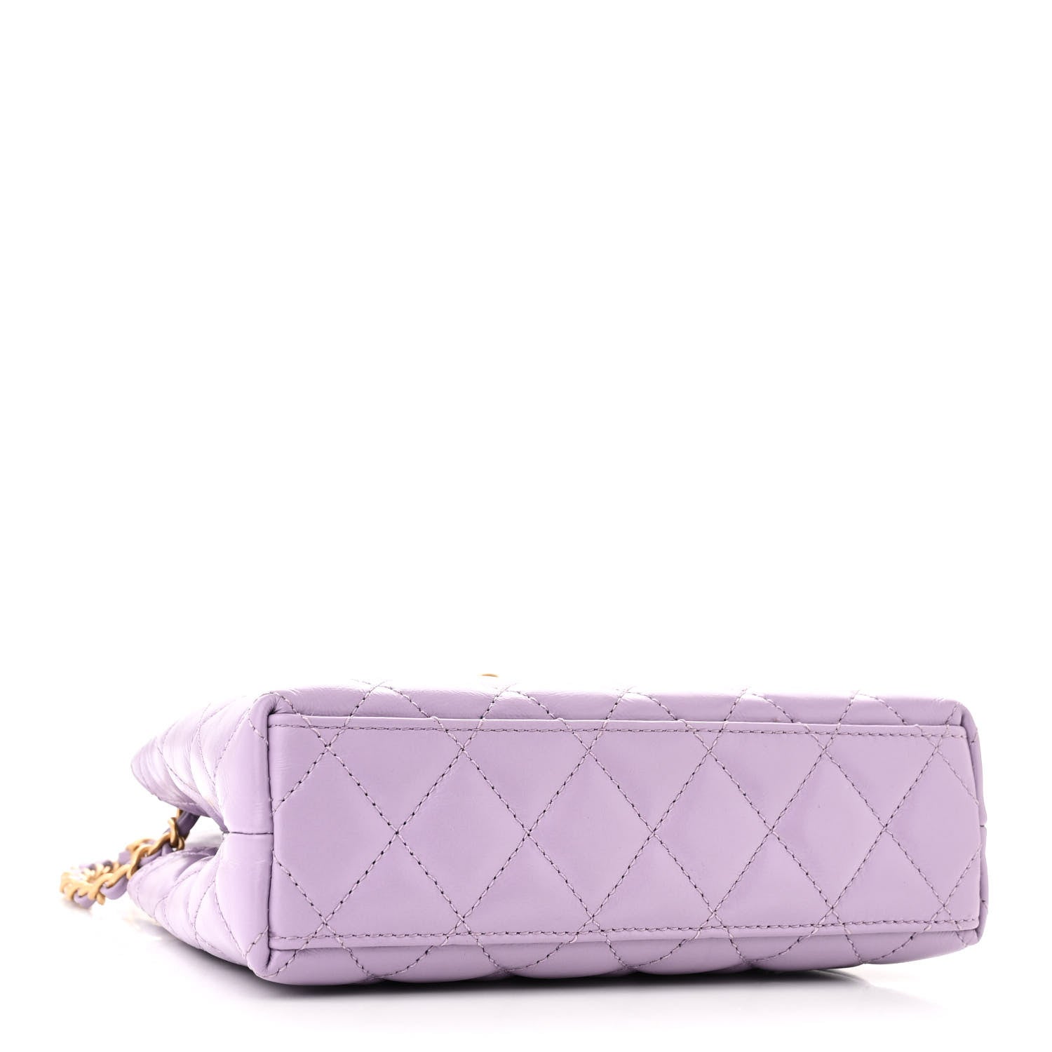 Chanel Shiny Aged Calfskin Quilted Nano Kelly Shopper Lilac 4 of 11