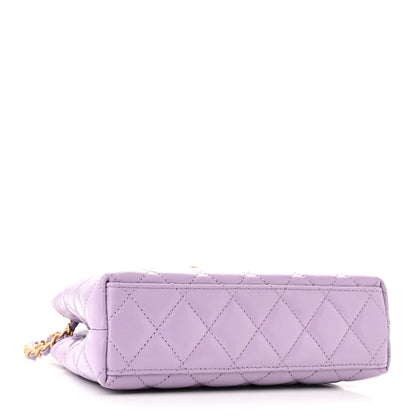 Chanel Shiny Aged Calfskin Quilted Nano Kelly Shopper Lilac 4 of 11