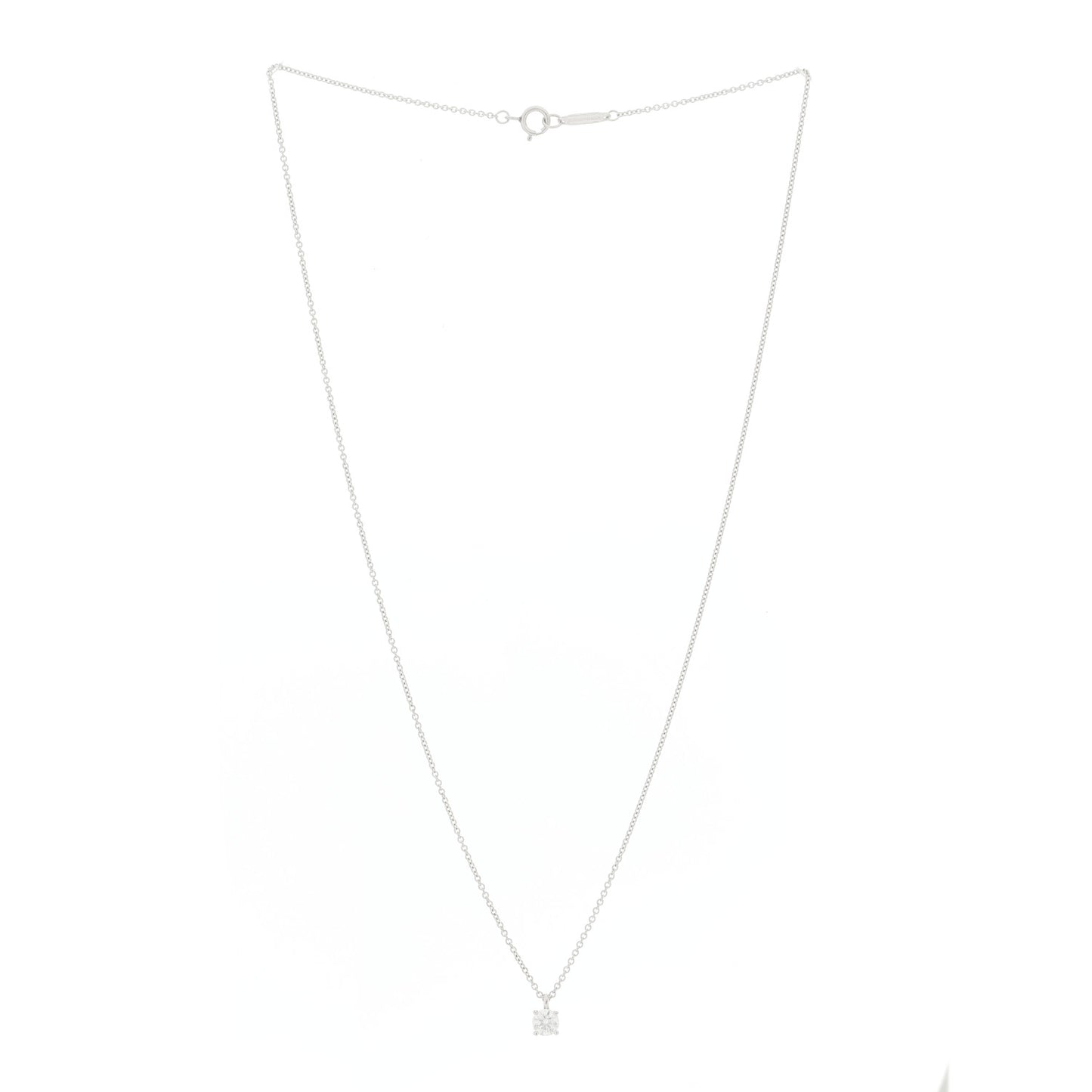 Platinum Diamond .28ct Solitaire Pendant Necklace