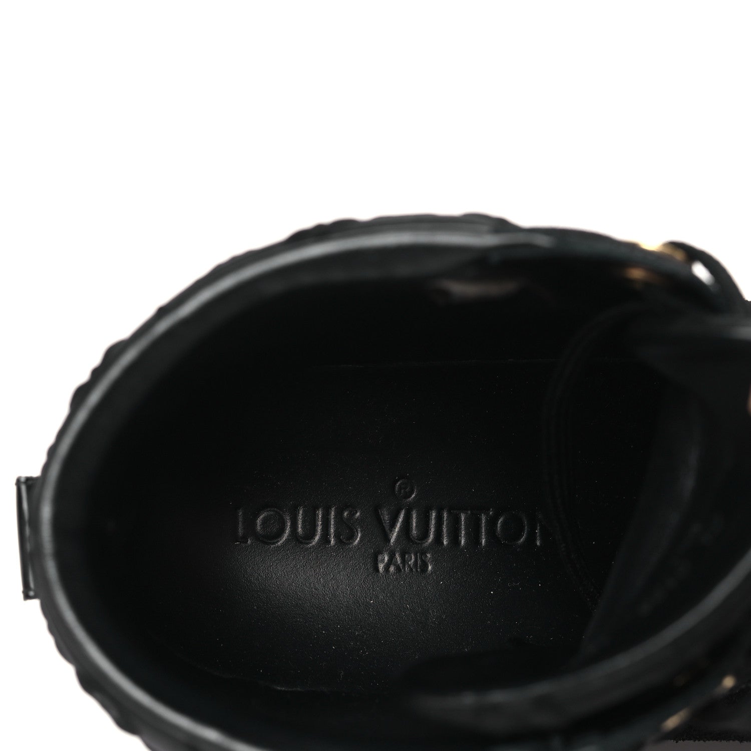Louis Vuitton Calfskin Suede Monogram Cliff Top Wedge Sneakers 38.5 Black 7 of 8