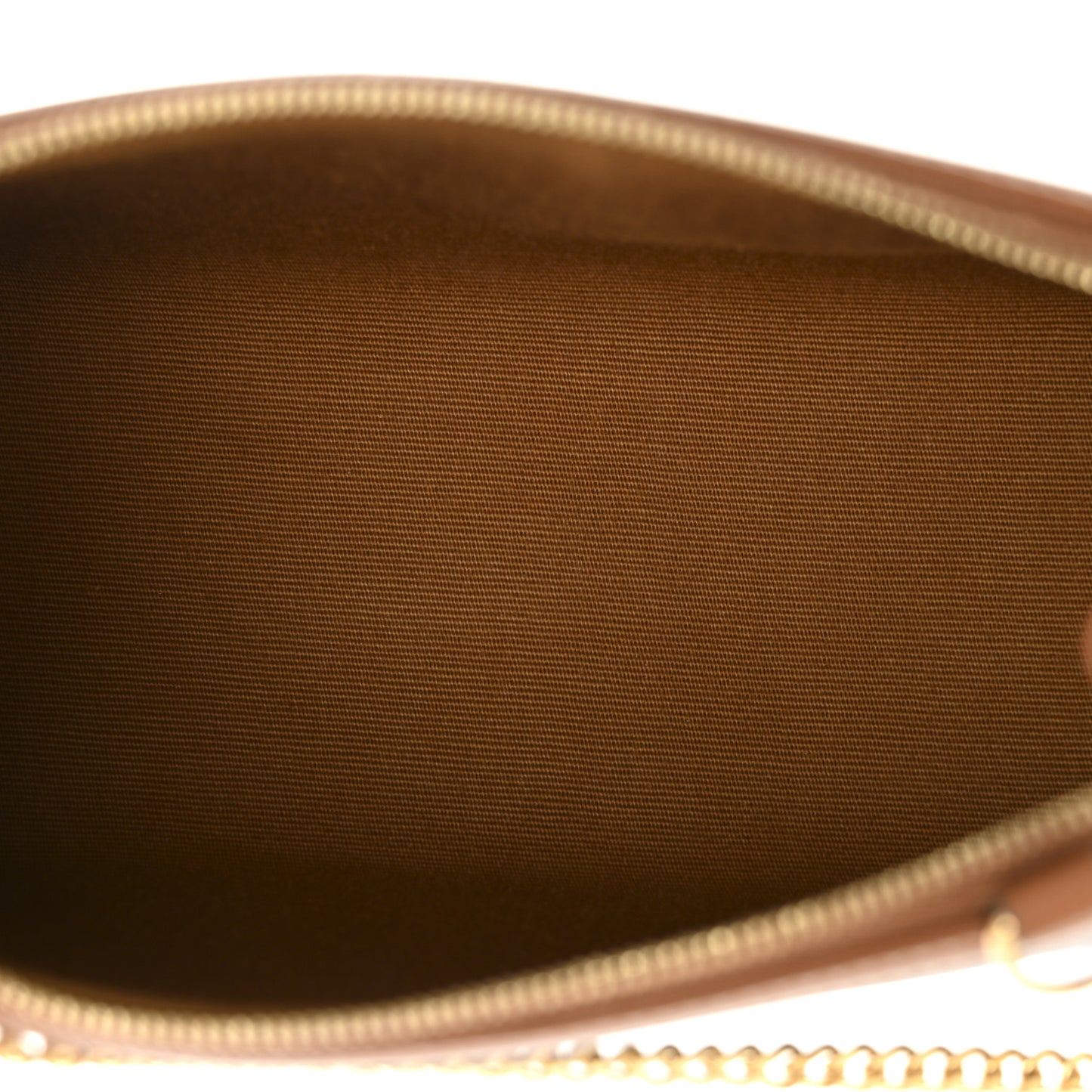 Triomphe Canvas Lambskin Clutch On Chain Tan