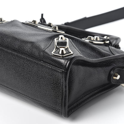 Balenciaga Chevre Silver Metallic Edge Hardware Mini City Black 6 of 9