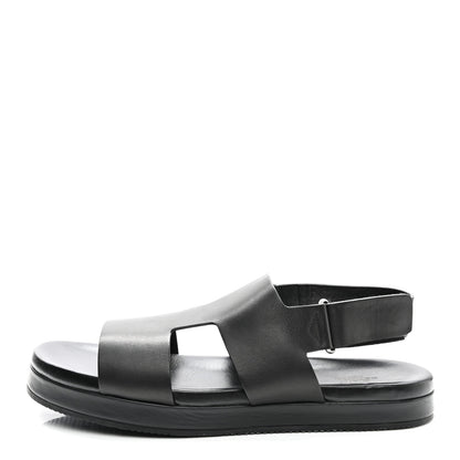 Hermes Calfskin Mens Takara Sandals 43 Black 1 of 15