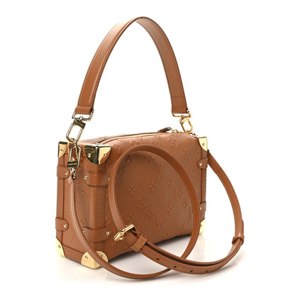 Louis Vuitton Calfskin Debossed Monogram Side Trunk Tan 3 of 9